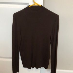 Coldwater Creek brown mock turtleneck sweater M